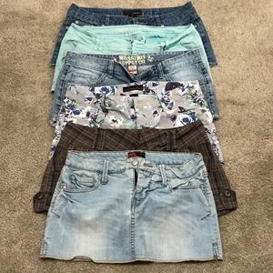5 shorts + 1 skirt bundle
